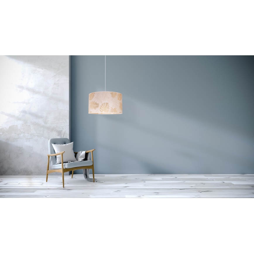 Duolla - Lustr na lanku ARECA 1xE27/40W/230V pr. 45 cm mosaz/bílá