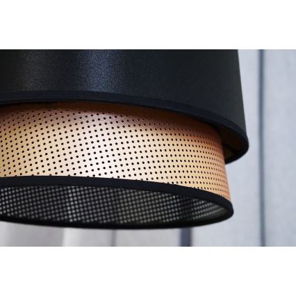 Duolla - Lustr na lanku BELL SHINY 1xE27/15W/230V pr. 25 cm černá/měděná