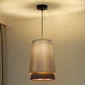 Duolla - Lustr na lanku BELL SHINY 1xE27/15W/230V pr. 25 cm stříbrná/černá