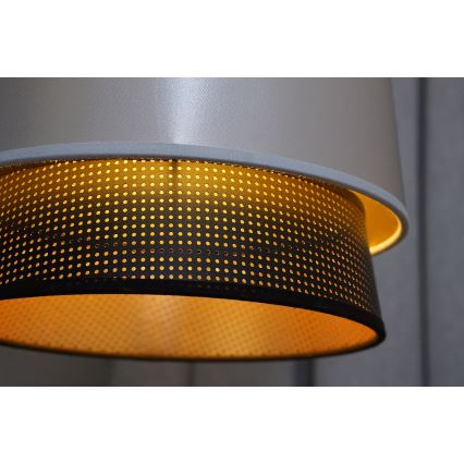 Duolla - Lustr na lanku BELL SHINY 1xE27/15W/230V pr. 25 cm stříbrná/černá