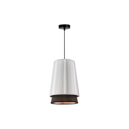 Duolla - Lustr na lanku BELL SHINY 1xE27/15W/230V pr. 25 cm stříbrná/černá