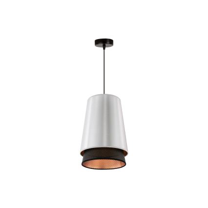 Duolla - Lustr na lanku BELL SHINY 1xE27/15W/230V pr. 25 cm stříbrná/černá