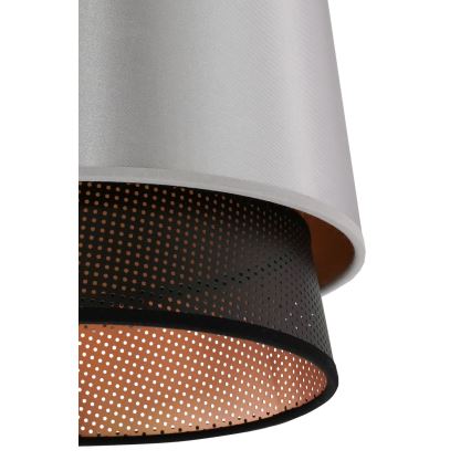 Duolla - Lustr na lanku BELL SHINY 1xE27/15W/230V pr. 25 cm stříbrná/černá