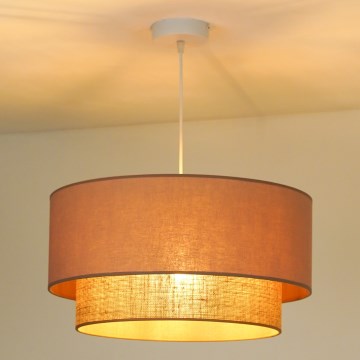 Duolla - Lustr na lanku BOHO 1xE27/15W/230V pr. 45 cm béžová/hnědá