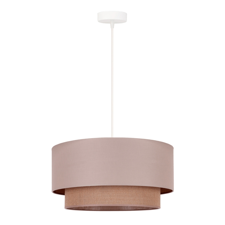 Duolla - Lustr na lanku BOHO 1xE27/15W/230V pr. 45 cm béžová/hnědá
