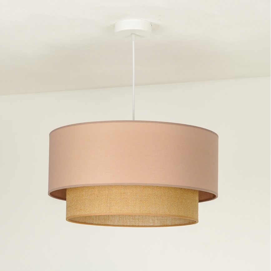 Duolla - Lustr na lanku BOHO 1xE27/15W/230V pr. 45 cm béžová/hnědá