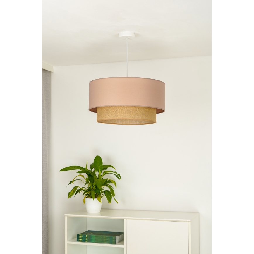 Duolla - Lustr na lanku BOHO 1xE27/15W/230V pr. 45 cm béžová/hnědá