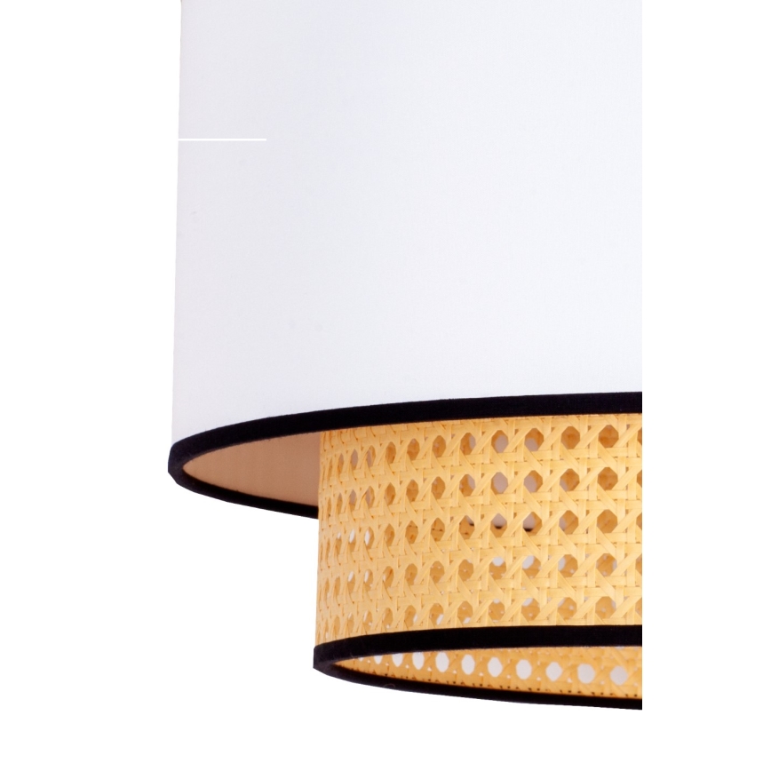 Duolla - Lustr na lanku BOHO 1xE27/15W/230V pr. 45 cm bílá/ratan