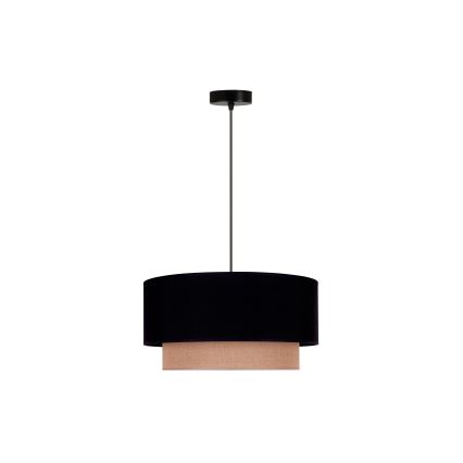 Duolla - Lustr na lanku BOHO 1xE27/15W/230V pr. 45 cm černá/hnědá