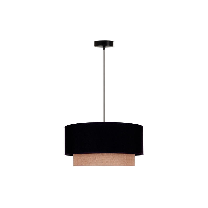 Duolla - Lustr na lanku BOHO 1xE27/15W/230V pr. 45 cm černá/hnědá