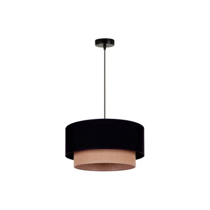 Duolla - Lustr na lanku BOHO 1xE27/15W/230V pr. 45 cm černá/hnědá