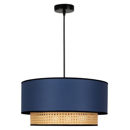 Duolla - Lustr na lanku BOHO 1xE27/15W/230V pr. 45 cm modrá/ratan