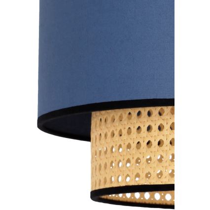 Duolla - Lustr na lanku BOHO 1xE27/15W/230V pr. 45 cm modrá/ratan