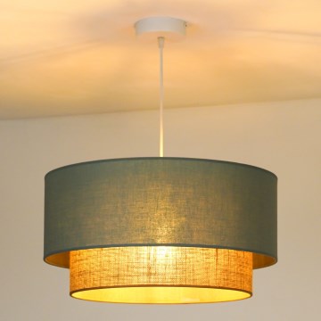 Duolla - Lustr na lanku BOHO 1xE27/15W/230V pr. 45 cm zelená/hnědá