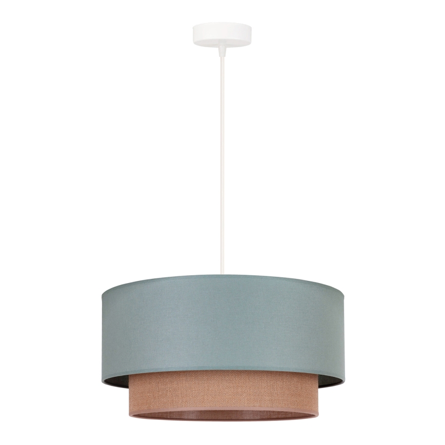 Duolla - Lustr na lanku BOHO 1xE27/15W/230V pr. 45 cm zelená/hnědá