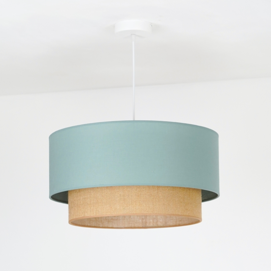 Duolla - Lustr na lanku BOHO 1xE27/15W/230V pr. 45 cm zelená/hnědá