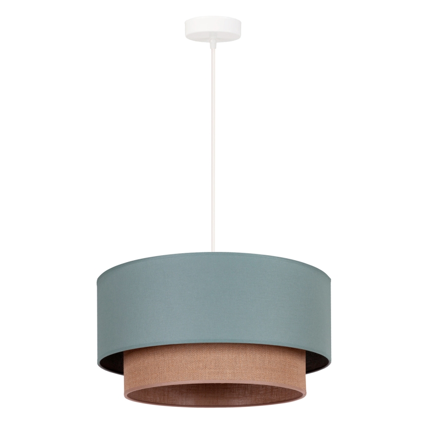 Duolla - Lustr na lanku BOHO 1xE27/15W/230V pr. 45 cm zelená/hnědá
