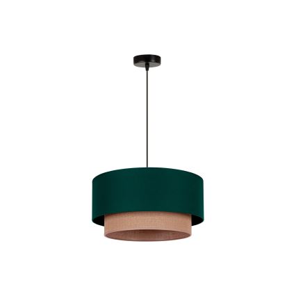 Duolla - Lustr na lanku BOHO 1xE27/15W/230V pr. 45 cm zelená/hnědá