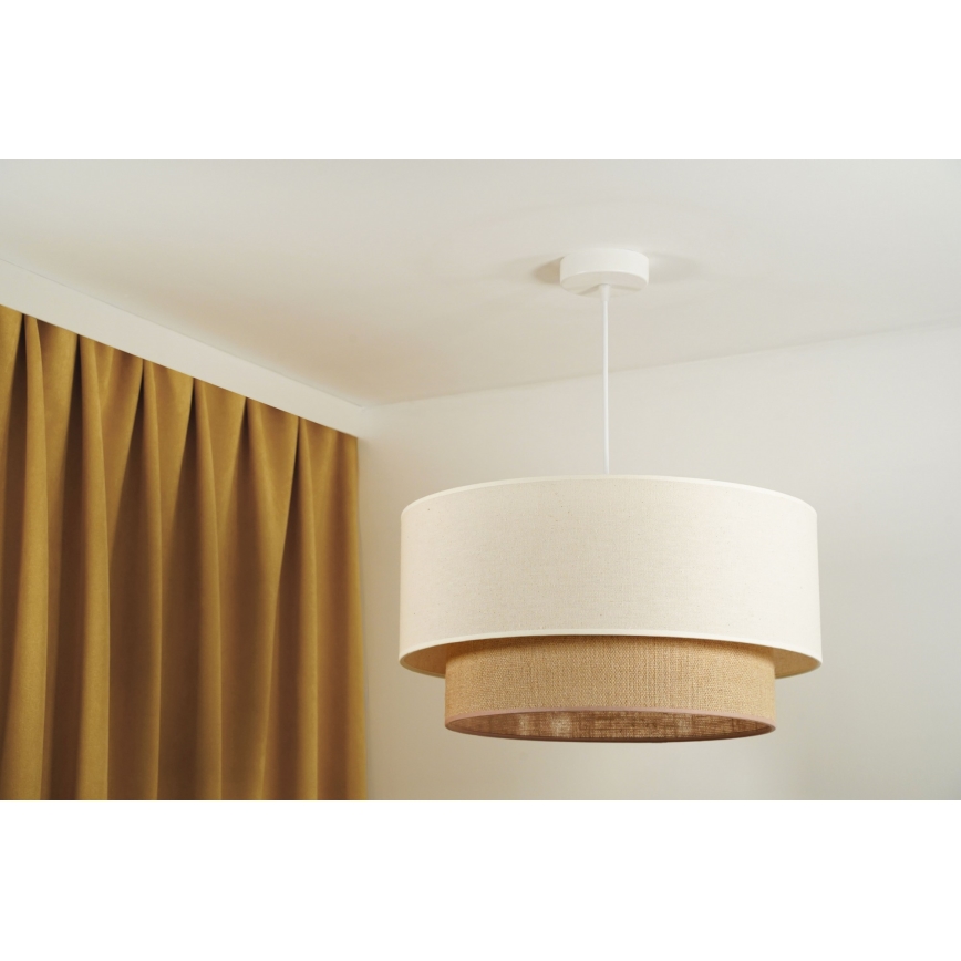 Duolla - Lustr na lanku BOHO 1xE27/15W/230V pr. 60 cm béžová/hnědá
