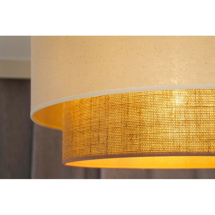 Duolla - Lustr na lanku BOHO 1xE27/15W/230V pr. 60 cm béžová/hnědá