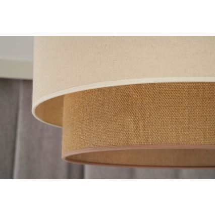 Duolla - Lustr na lanku BOHO 1xE27/15W/230V pr. 60 cm béžová/hnědá