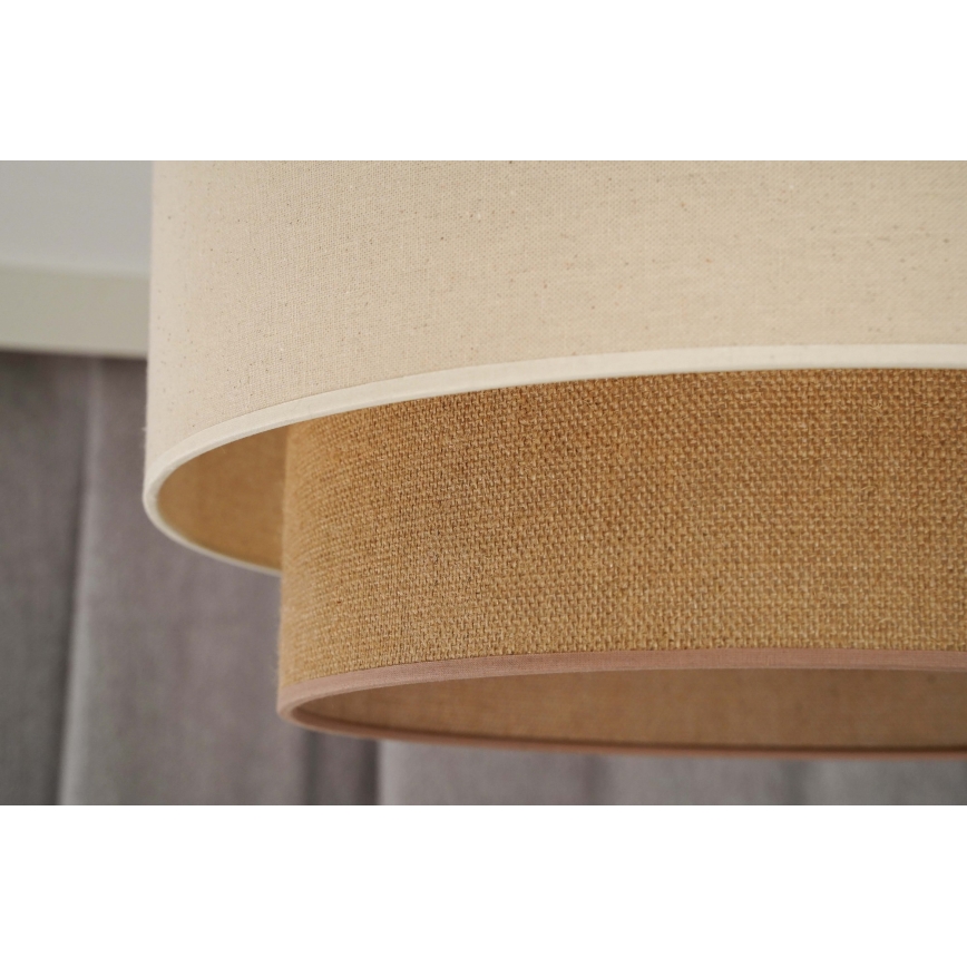 Duolla - Lustr na lanku BOHO 1xE27/15W/230V pr. 60 cm béžová/hnědá