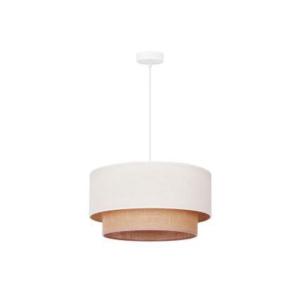 Duolla - Lustr na lanku BOHO 1xE27/15W/230V pr. 60 cm béžová/hnědá