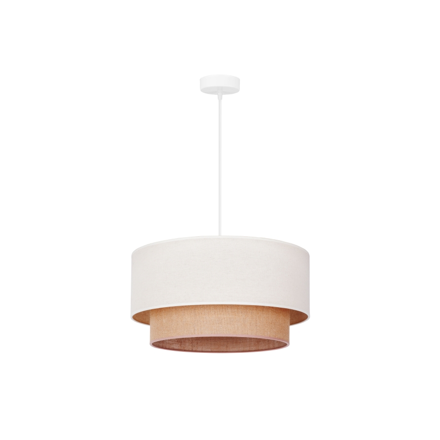 Duolla - Lustr na lanku BOHO 1xE27/15W/230V pr. 60 cm béžová/hnědá