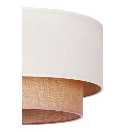 Duolla - Lustr na lanku BOHO 1xE27/15W/230V pr. 60 cm béžová/hnědá