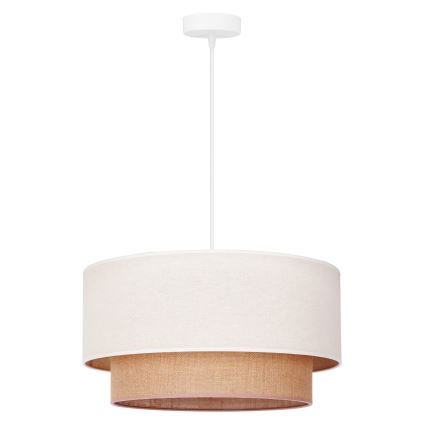Duolla - Lustr na lanku BOHO 1xE27/40W/230V pr. 45 cm krémová/hnědá
