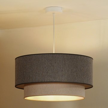 Duolla - Lustr na lanku BOHO ECO RECYCLING 1xE27/15W/230V pr. 45 cm hnědá/krémová