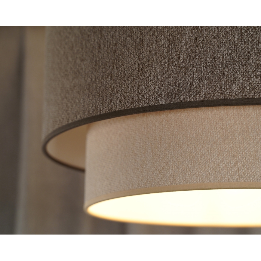 Duolla - Lustr na lanku BOHO ECO RECYCLING 1xE27/15W/230V pr. 45 cm hnědá/krémová