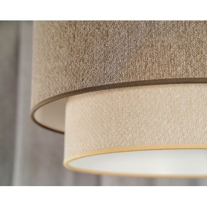 Duolla - Lustr na lanku BOHO ECO RECYCLING 1xE27/15W/230V pr. 45 cm hnědá/krémová