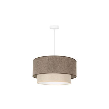 Duolla - Lustr na lanku BOHO ECO RECYCLING 1xE27/15W/230V pr. 45 cm hnědá/krémová