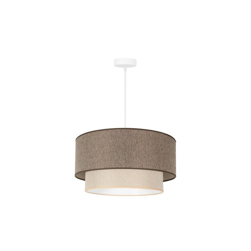 Duolla - Lustr na lanku BOHO ECO RECYCLING 1xE27/15W/230V pr. 45 cm hnědá/krémová