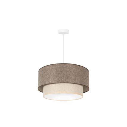 Duolla - Lustr na lanku BOHO ECO RECYCLING 1xE27/15W/230V pr. 45 cm hnědá/krémová