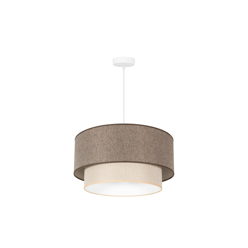 Duolla - Lustr na lanku BOHO ECO RECYCLING 1xE27/15W/230V pr. 45 cm hnědá/krémová