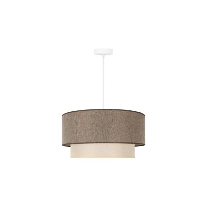Duolla - Lustr na lanku BOHO ECO RECYCLING 1xE27/15W/230V pr. 45 cm hnědá/krémová