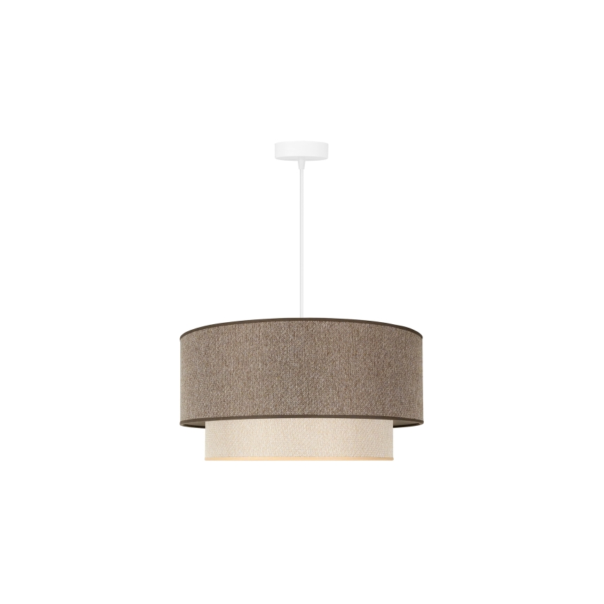Duolla - Lustr na lanku BOHO ECO RECYCLING 1xE27/15W/230V pr. 45 cm hnědá/krémová