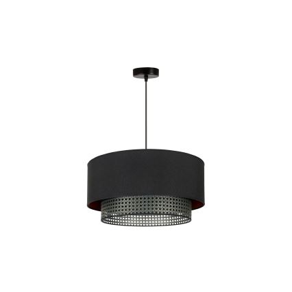 Duolla - Lustr na lanku BOHO RATTAN 1xE27/15W/230V pr. 45 cm černá