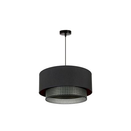 Duolla - Lustr na lanku BOHO RATTAN 1xE27/15W/230V pr. 45 cm černá