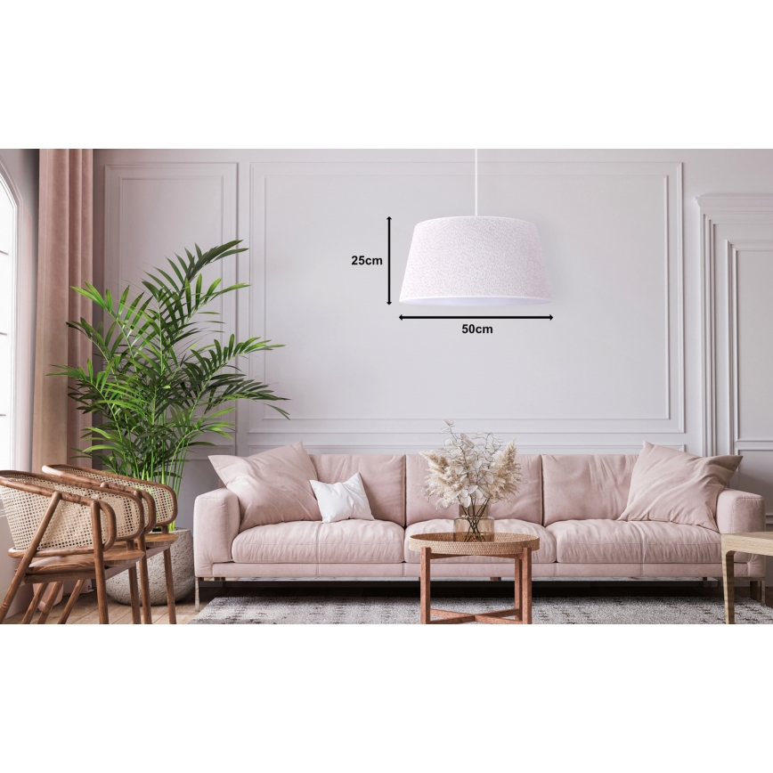 Duolla - Lustr na lanku BOUCLE 1xE27/15W/230V pr. 50 cm bílá