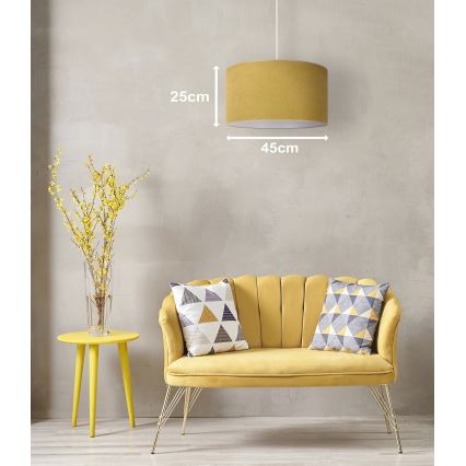 Duolla - Lustr na lanku BRISTOL 1xE27/15W/230V pr. 45 cm žlutá/bílá