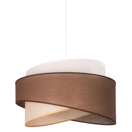 Duolla - Lustr na lanku BROOKLYN 1xE27/40W/230V pr. 50 cm hnědá/béžová/bílá