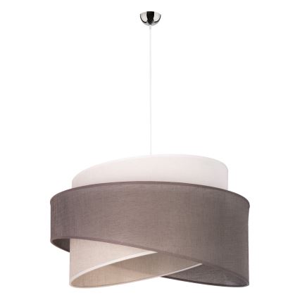 Duolla - Lustr na lanku BROOKLYN 1xE27/40W/230V pr. 50 cm šedá/béžová/bílá
