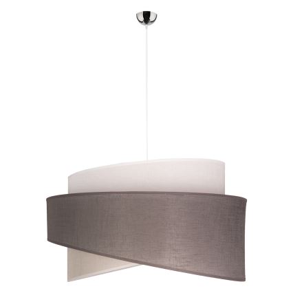 Duolla - Lustr na lanku BROOKLYN 1xE27/40W/230V pr. 50 cm šedá/béžová/bílá