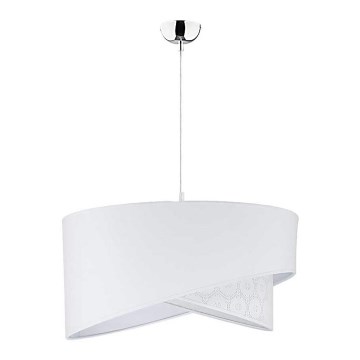 Duolla - Lustr na lanku CELLO 1xE27/40W/230V pr. 45 cm bílá/krajka
