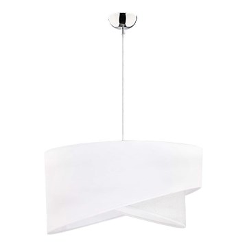 Duolla - Lustr na lanku CELLO 1xE27/40W/230V pr. 45 cm bílá/stříbrná