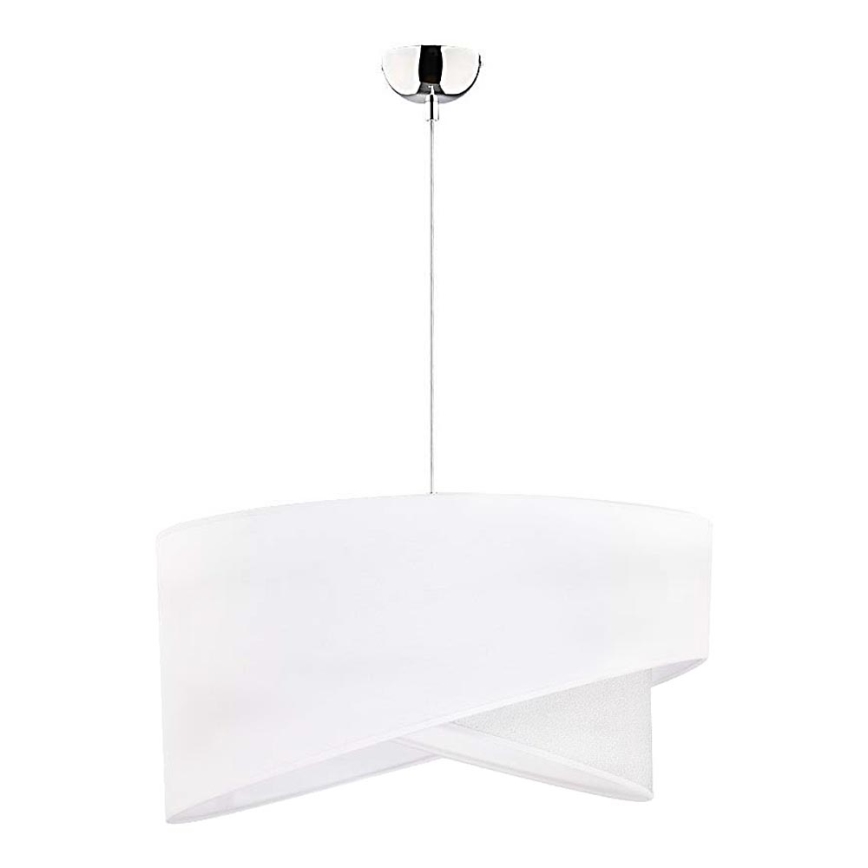Duolla - Lustr na lanku CELLO 1xE27/40W/230V pr. 45 cm bílá/stříbrná