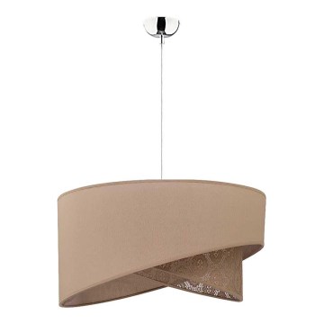 Duolla - Lustr na lanku CELLO 1xE27/40W/230V pr. 45 cm hnědá/krajka